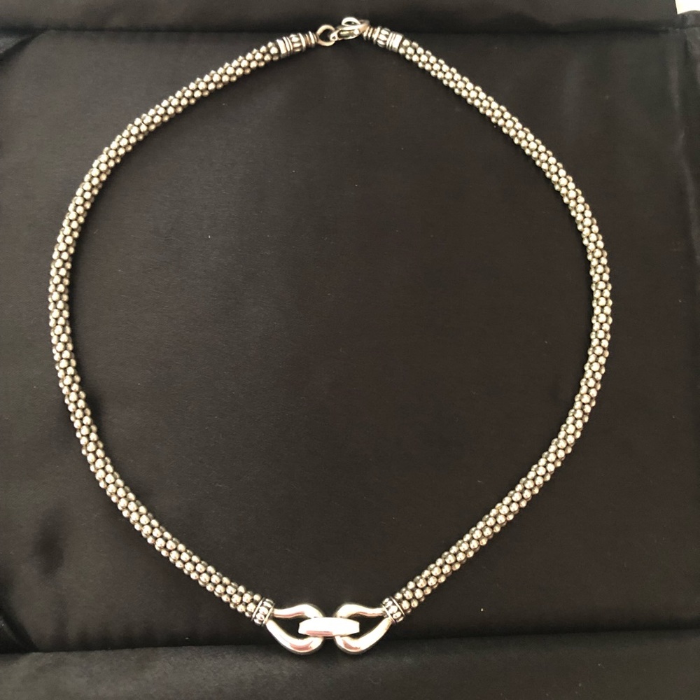 Lagos Derby Buckle Caviar Choker Necklace